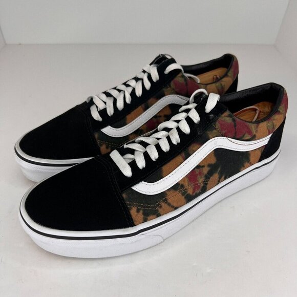 Vans Unisex  Black Tie Dye Old Skool Woodland Wash Size 9 M 10.5 W Skate Shoes - Picture 1 of 9